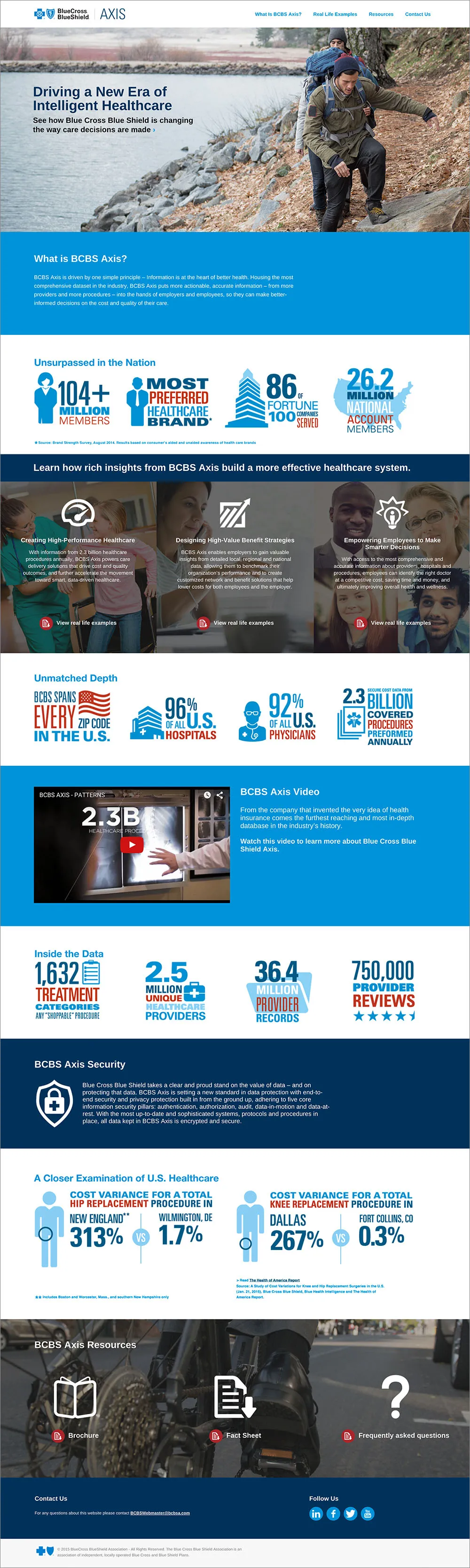 BCBS Axis homepage design