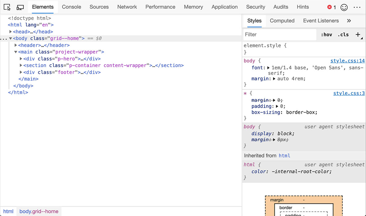 Edge DevTools light theme