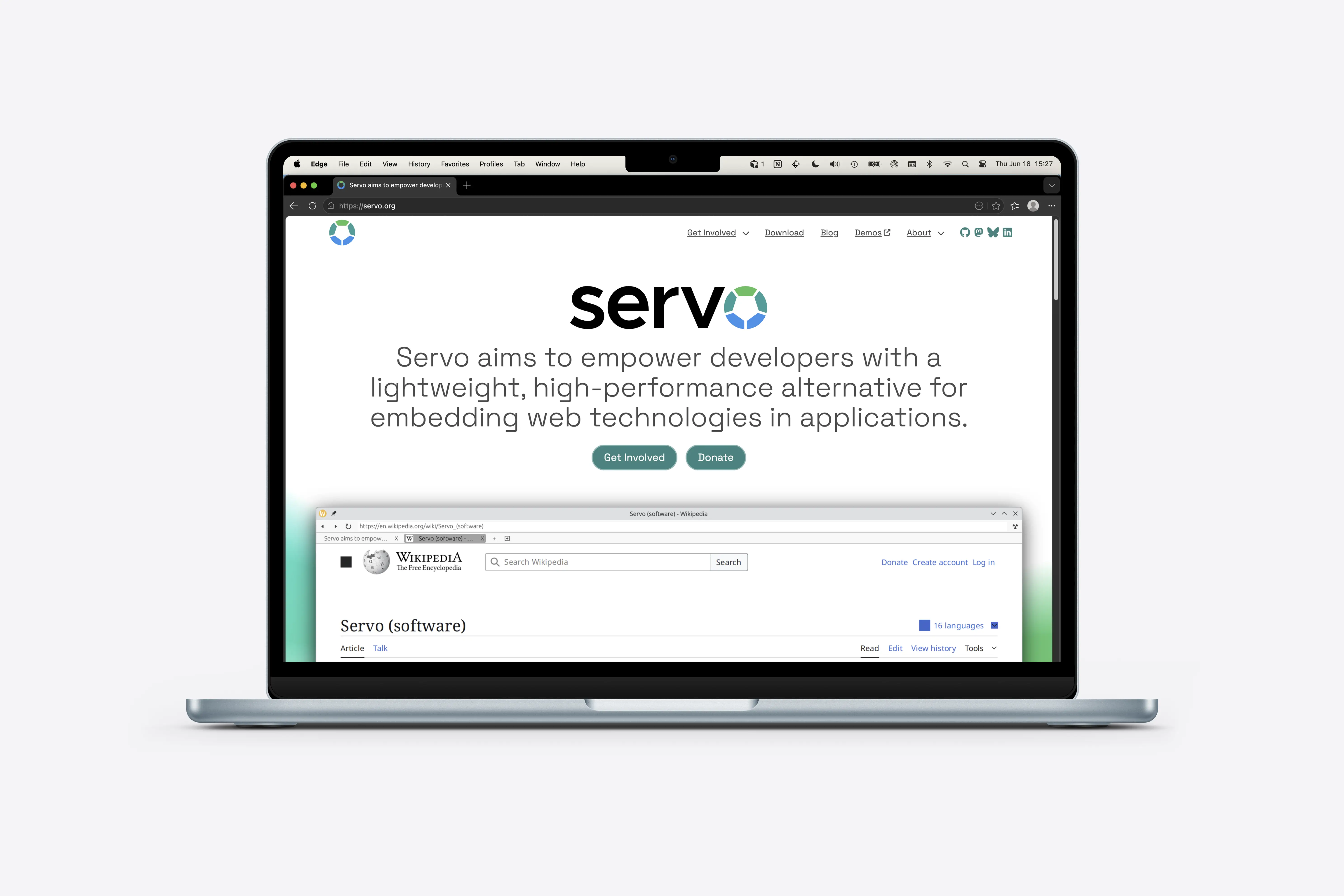 mockup of the redesigned website on a laptop