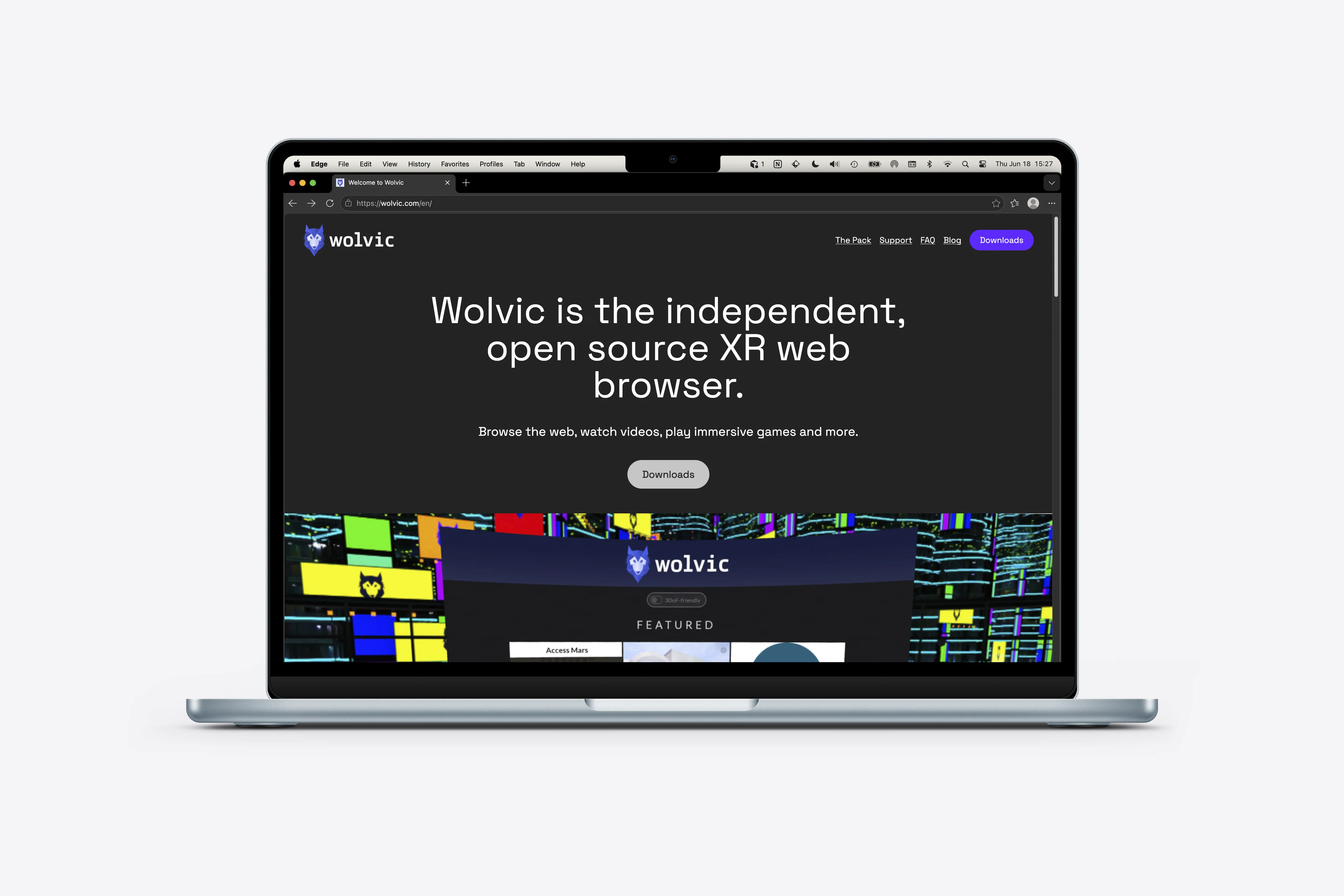 mockup of the redesigned website on a laptop